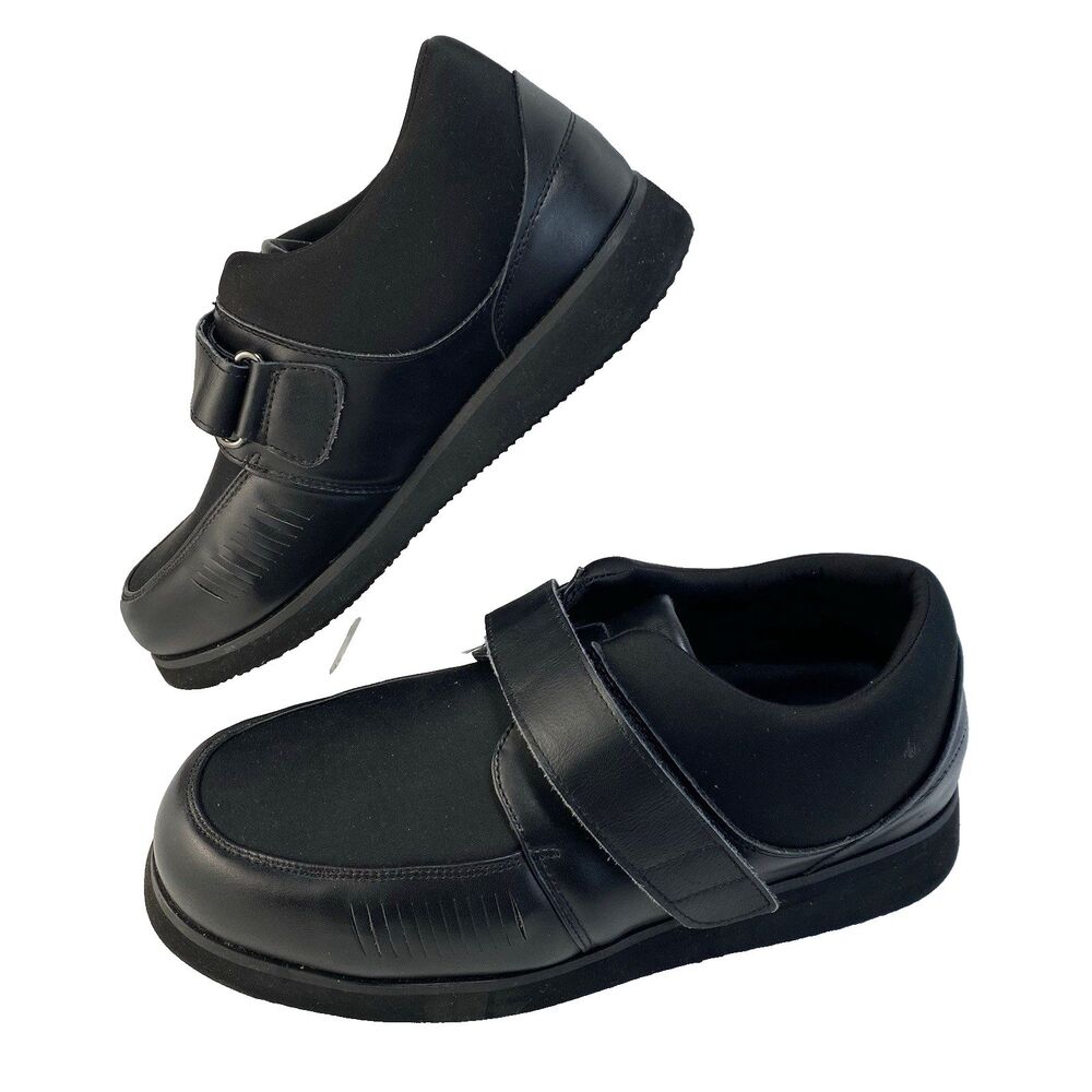 Mt. Emey 728-E Men's Size 11.5 4E Bunion Edema Diabetic Shoes Black Hook & Loop